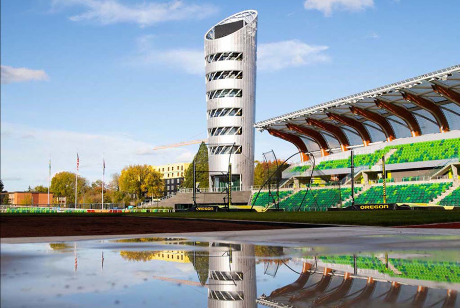 Curved Steel Roof at Renovated Hayward Field